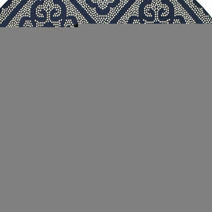 8' X 8' Blue and Ivory Round Geometric Stain Resistant Indoor Outdoor Area Rug