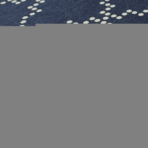 4' X 6' Blue and Ivory Geometric Stain Resistant Indoor Outdoor Area Rug