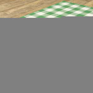 2' X 3' Green and Ivory Geometric Stain Resistant Indoor Outdoor Area Rug