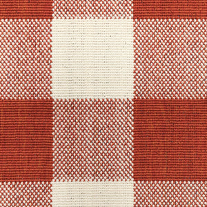 7' X 10' Red and Ivory Geometric Stain Resistant Indoor Outdoor Area Rug