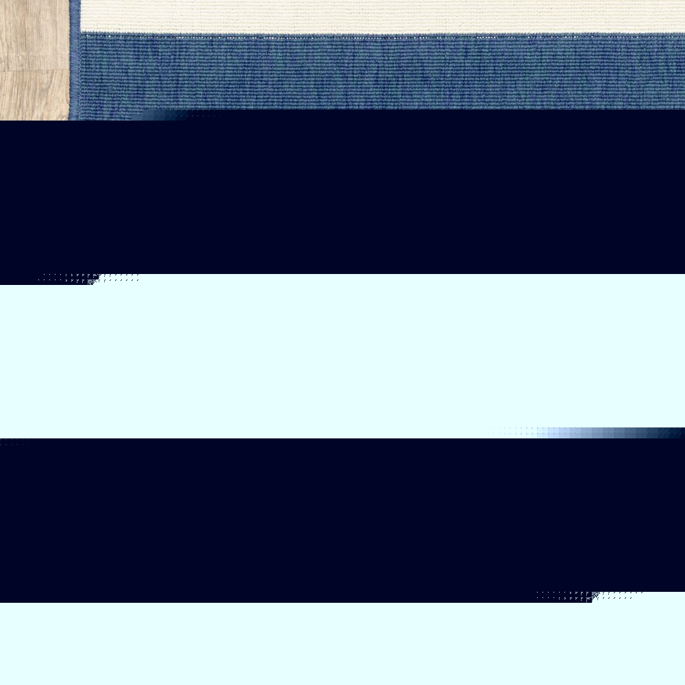 4' X 6' Blue and Ivory Geometric Stain Resistant Indoor Outdoor Area Rug