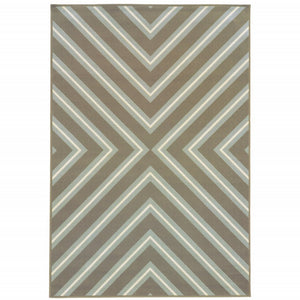 9' X 13' Blue and Gray Geometric Stain Resistant Indoor Outdoor Area Rug