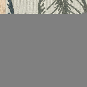 5' X 7' Beige Floral Stain Resistant Indoor Outdoor Area Rug