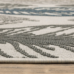 8' x 10' Beige Floral Stain Resistant Indoor Outdoor Area Rug