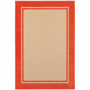 2' X 3' Orange Stain Resistant Indoor Outdoor Area Rug