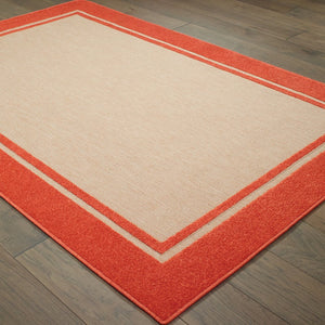2' X 3' Orange Stain Resistant Indoor Outdoor Area Rug