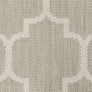 2' X 7' Gray and Ivory Geometric Stain Resistant Indoor Outdoor Area Rug