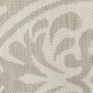5' X 7' Gray and Ivory Floral Stain Resistant Indoor Outdoor Area Rug