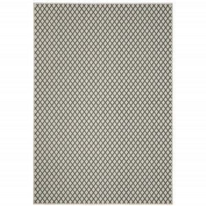 2' X 4' Beige Geometric Stain Resistant Indoor Outdoor Area Rug