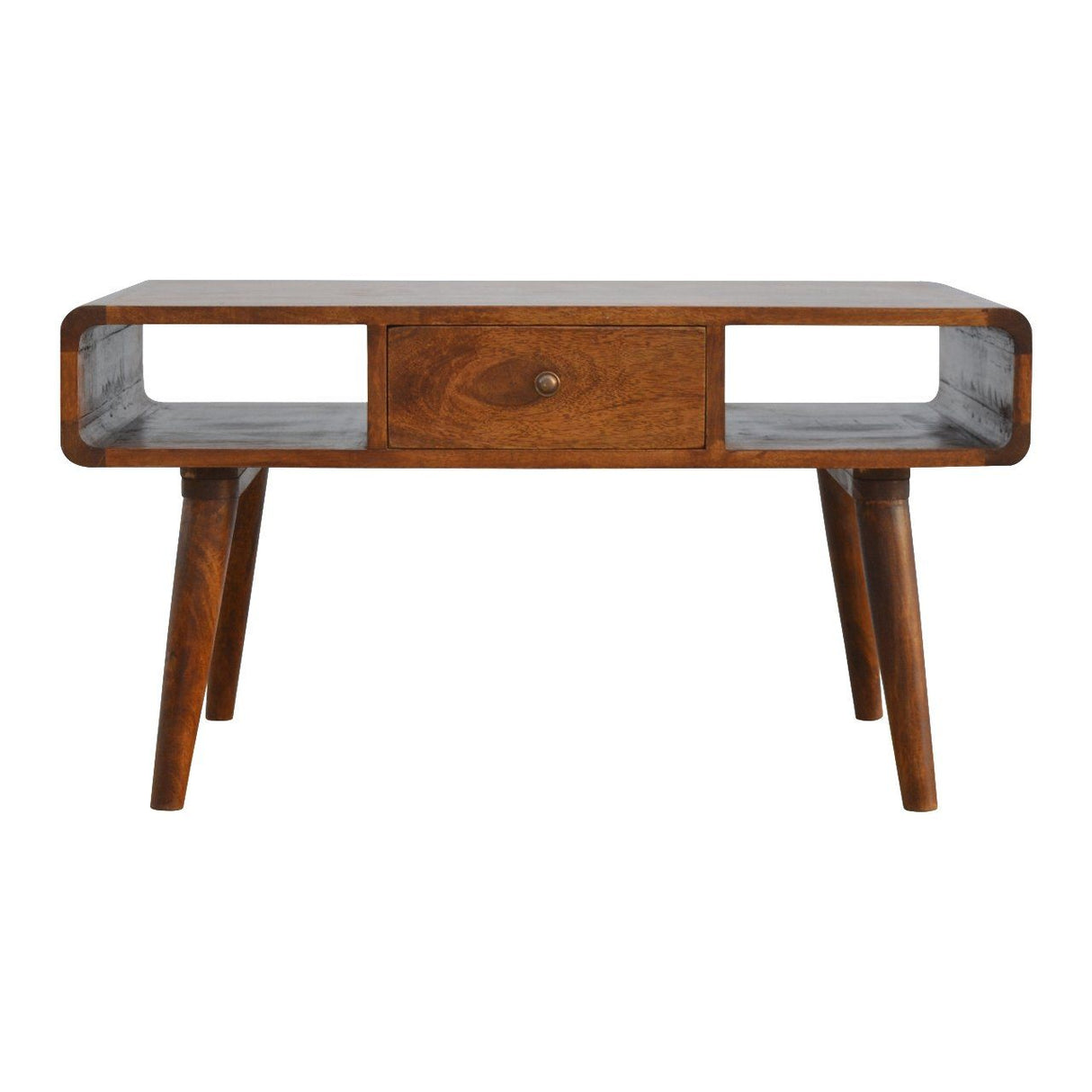 Solid Wood Curved Coffee Table by Couch.com