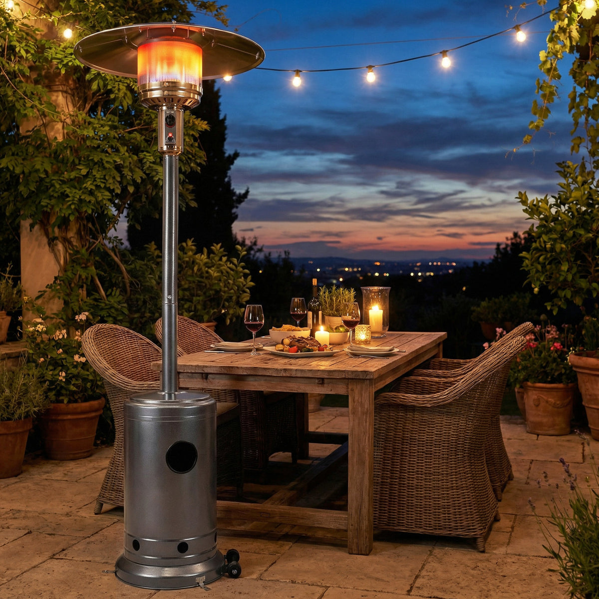 50 000 BTU Patio Propane Gas Heater with Stainless Steel Burner-Gray