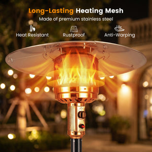 50 000 BTU Patio Propane Gas Heater with Stainless Steel Burner-Black