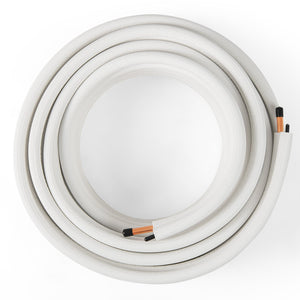 50 Feet Mini Split Line Set with 1/4 Inch and 1/2 Inch O.D. Copper Pipes Tubing