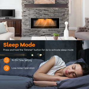 42/50/60/72 Inch Ultra-Thin Electric Fireplace with Decorative Crystals-50 inches