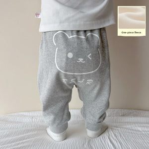 Baby Fleece-lined Cotton Men And Women Baby Single-layer Fleece-lined Cotton Pants