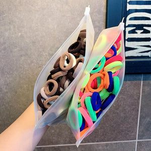 50PCS/Set 3 CM Ring Elastic Hair Bands For Girls Rubber Bands Ponytail Holder Scrunchies Soft Fashion Hair Styling Accessories Ponytail Holders For Women