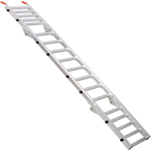 Ramp For Motorcycle / Lawn Mower / ATV, 2 In 1 Ramp And Tailgate Extender - Silver