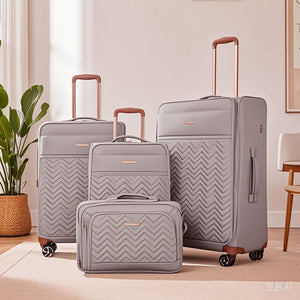 4 Piece Set, Softshell Suitcase Spinner Wheels Terylene Luggage Sets by Couch.com