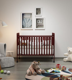 Crib 3 In 1 Convertible, Made Of Sustainable Pinewood, Non Toxic Finish, Comes With Locking Wheels, Wooden Nursery Furniture by Couch.com
