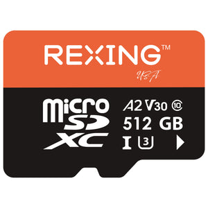 REXING microSDXC UHS-3 4K Full HD Video High Speed Transfer Monitoring SD Card with Adapter for Dash Cams, Surveillance System, Security Camera, & Body Cam