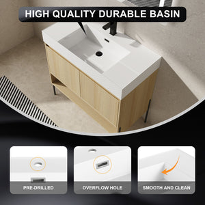 Modern Bathroom Vanity Combo With Single Resin Sink And Storage Cabinet by Couch.com