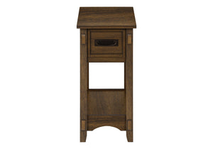 Accent End Table, 2 Tier, Narrow, Storage Drawer, Transitional - Walnut by Couch.com