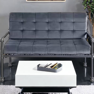 51" Gray Velvet Loveseat