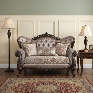 70" Pink And Brown Loveseat and Toss Pillows