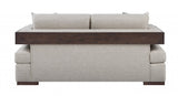 72" Beige And Brown Linen Loveseat