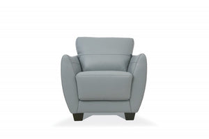 33" Gray and Black Genuine Leather Arm Chair