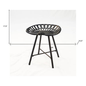 18" Black Iron Backless Bar Chair