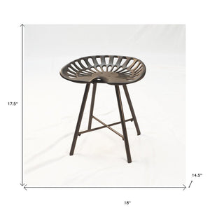 18" Copper Iron Backless Bar Chair