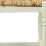 24" Natural And Antiqued White Solid Wood Backless Counter Height Bar Chair