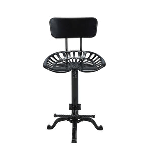 Black Iron Low Back Bar Height Bar Chair
