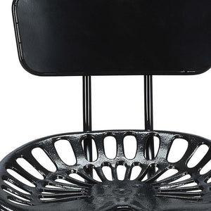 Black Iron Low Back Bar Height Bar Chair