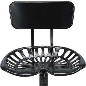 Black Iron Low Back Bar Height Bar Chair