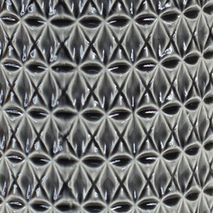 15" Gray Geometric Cylinder Terracotta Table Vase