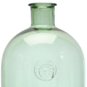 12" Green Bud Glass Table Vase