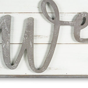 11" X 48" White And Gray Welcome Sign Wood Wall Decor
