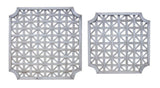 Set of Two Gray Geometric Solid Wood Square Framed Art