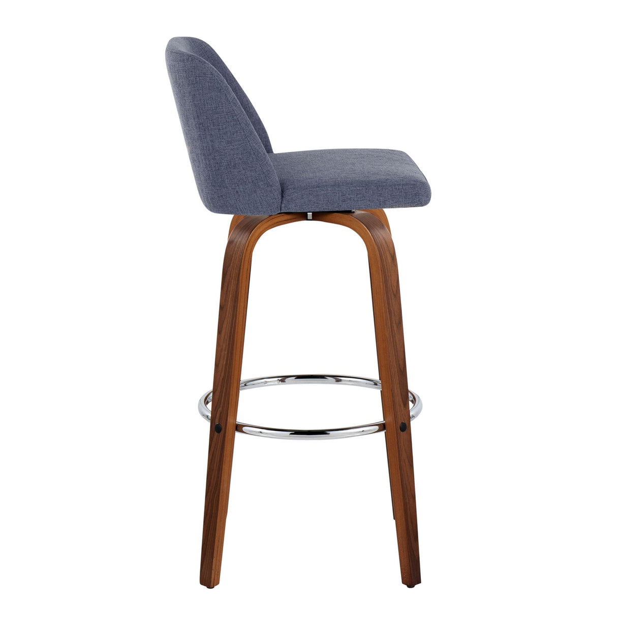 Toriano - Mid Century Modern Fixed Height, Barstool With Swivel With Round Footrest (Set of 2) by Couch.com