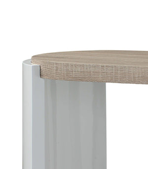 Zoma - High Gloss Sofa Table - Oak / White by Couch.com