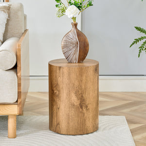 Simple Wood Grain Cylindrical Coffee Table