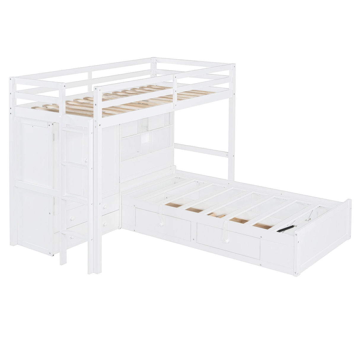 Bunk Bed With Drawers, Wardrobe, Storage Shelves And Hydraulic by Couch.com