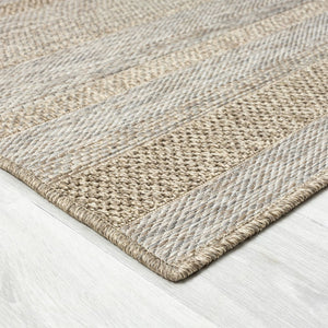 8' X 10' Gray Striped Handmade Indoor Outdoor Area Rug
