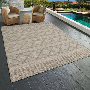 5' X 7' Gray Striped Handmade Indoor Outdoor Area Rug