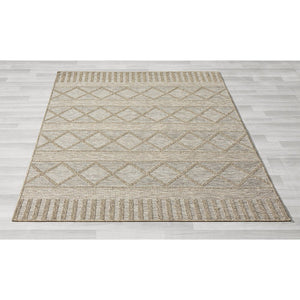 5' X 7' Gray Striped Handmade Indoor Outdoor Area Rug