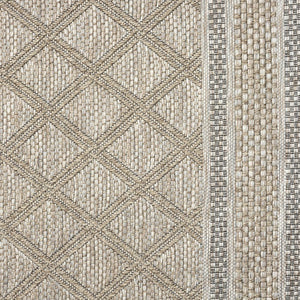 5' X 7' Gray Geometric Handmade Indoor Outdoor Area Rug