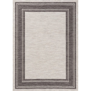 8' X 9' Gray And Ivory Indoor Outdoor Area Rug