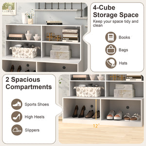 Entryway Shoe Cabinet with 2 Anti-tipping Kits-White